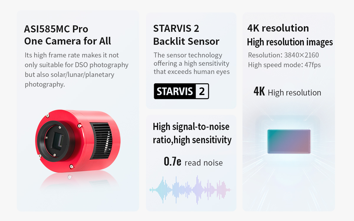 ZWO ASI 585MC-Pro USB 3.0 Cooled Colour Camera | First Light Optics
